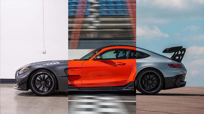 comparison of different paint types on cars, in this example a comparison between matte, flat and metallic paint of a mercedes amg gt black series - car drawing tips