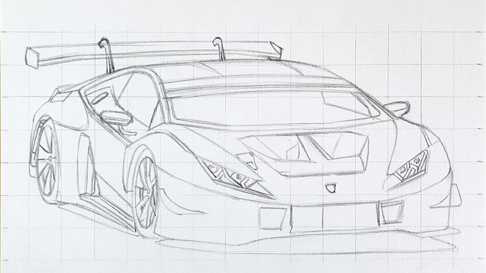 how to draw a race car lambroghini easy