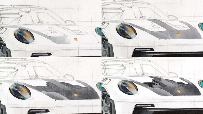 Porsche GT3 RS art techniques