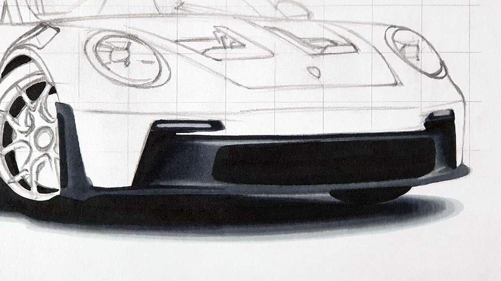 Alcohol marker car illustration