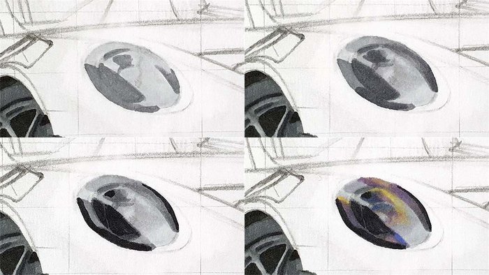 Marker blending for car illustrations