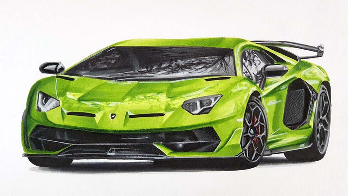 how to draw a Lamborghini Aventador easy