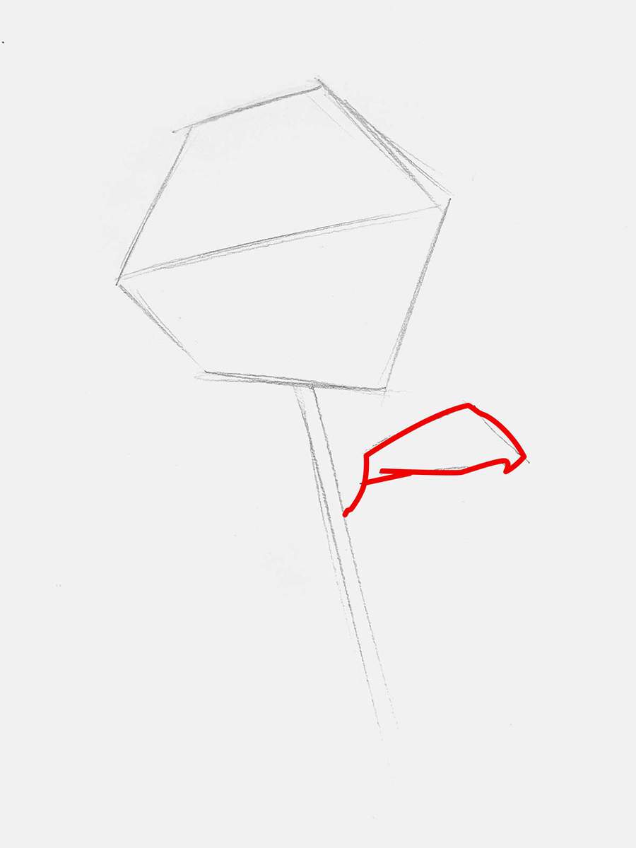 add a small leaf to the right of the stem
