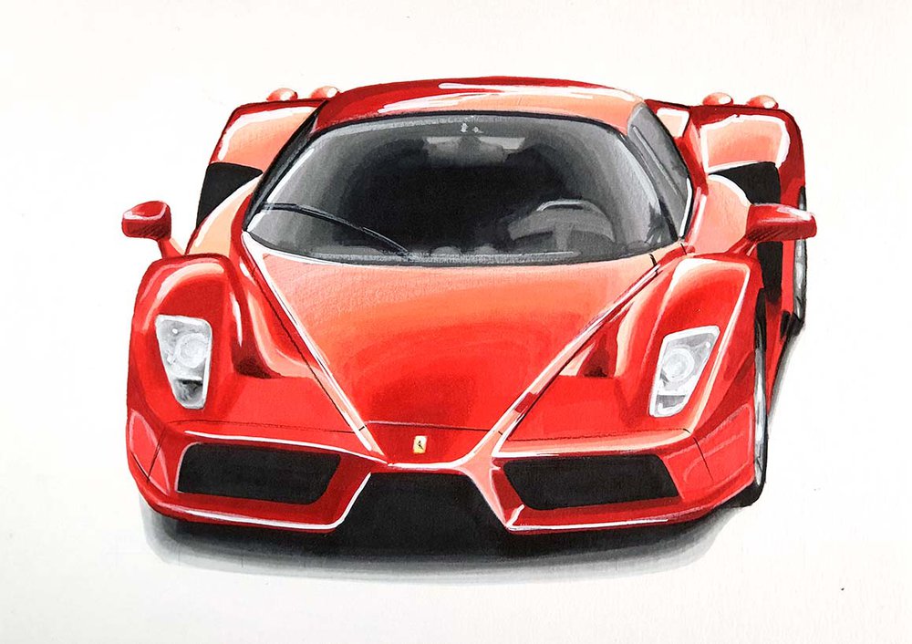 how to draw a ferrari enzo realistc