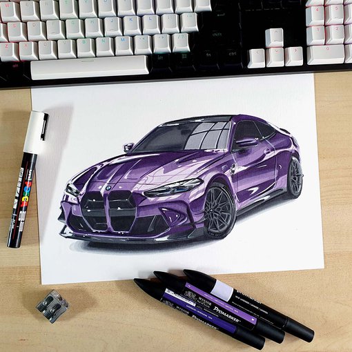 how to draw a bmw m4 competition