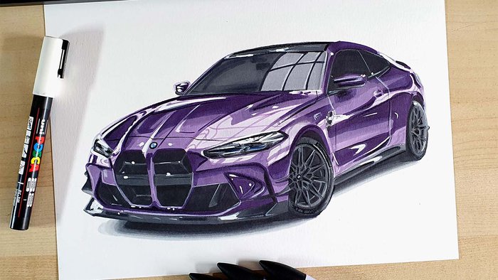 how to draw a bmw m4 g82