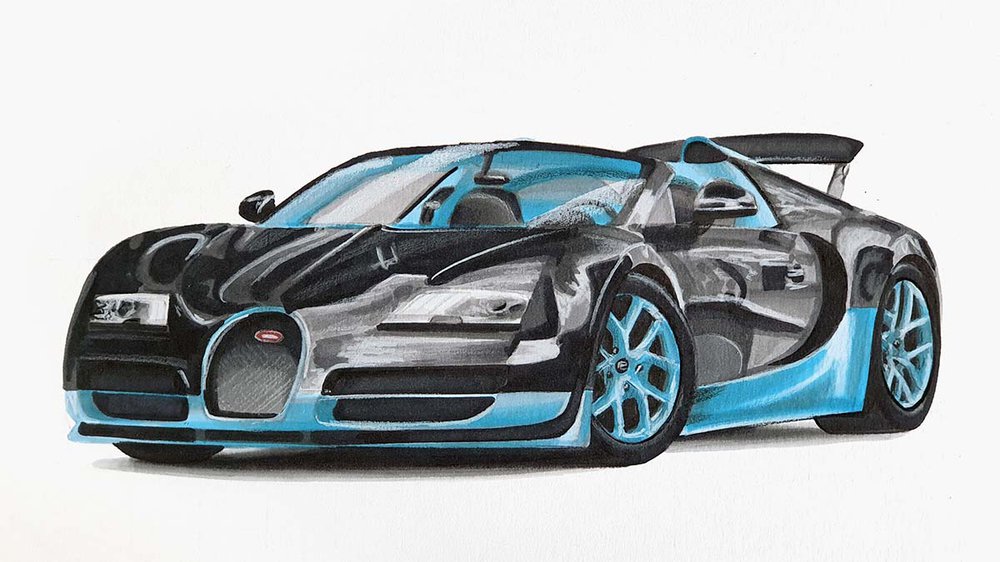 how to draw a bugatti veyron easy