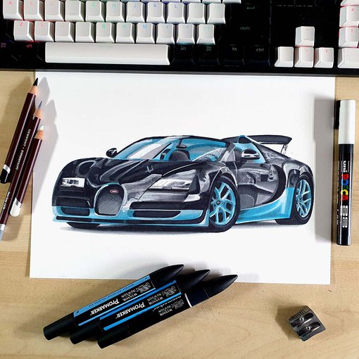 how to draw a bugatti veyron step by step easy