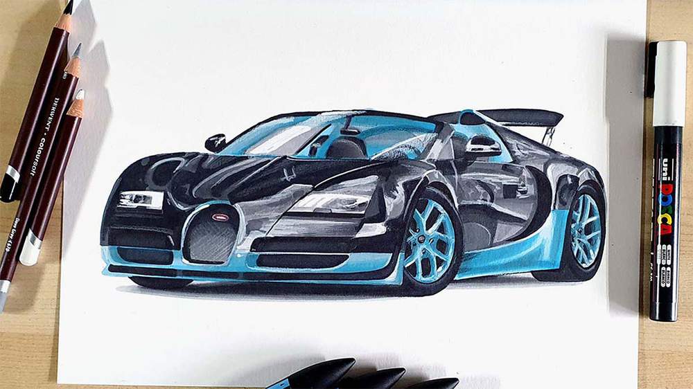 how to draw a bugatti veyron super sport