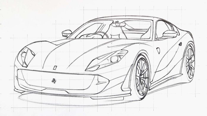 how to draw a ferrari 812 superfast easy