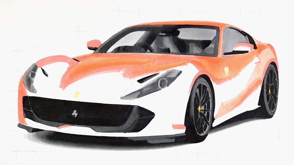 how to draw a ferrari 812 superfast