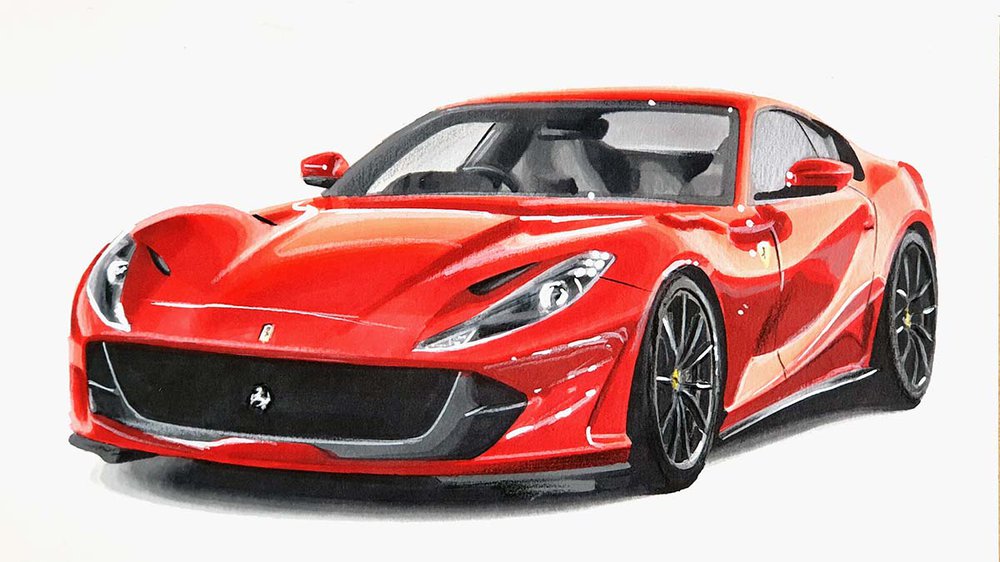 how to draw a ferrari 812