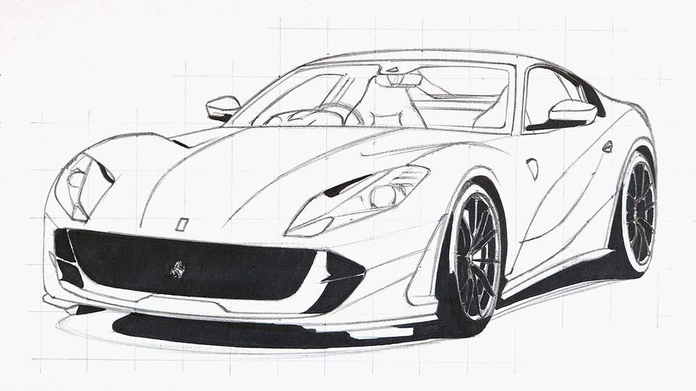 how to draw a ferrari 812 superfast