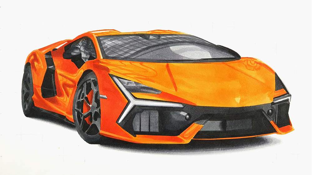 lamborghini revuelto car drawing