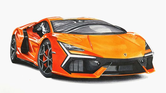 how to draw a lamborghini revuelto easy