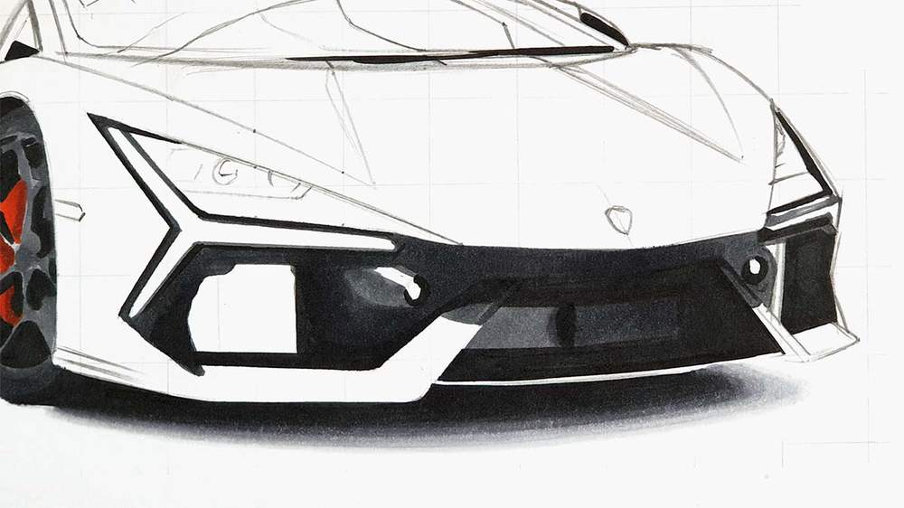 how to draw a lamborghini revuelto