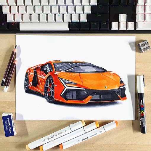 Lamborghini Revuelto drawing