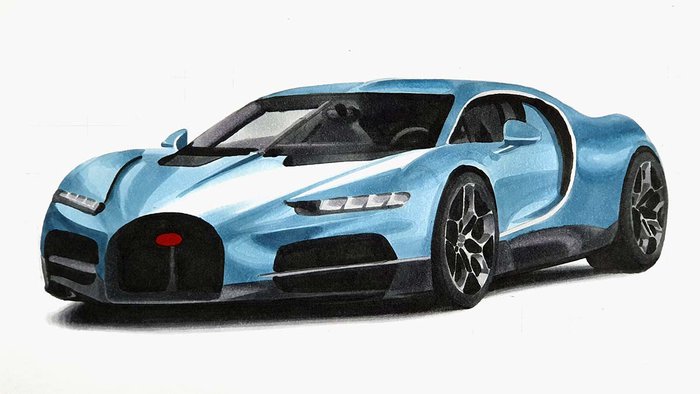 how to draw a bugatti tourbillon step by step