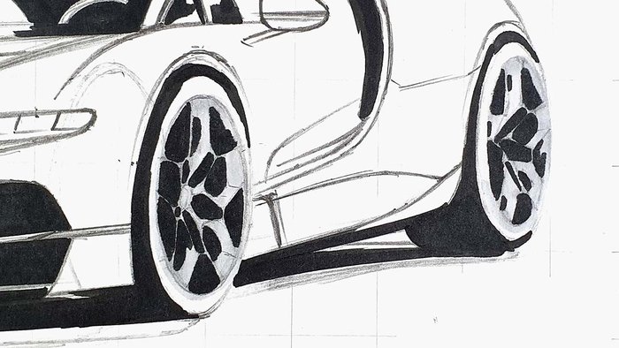 how to draw a bugatti tourbillon step by step