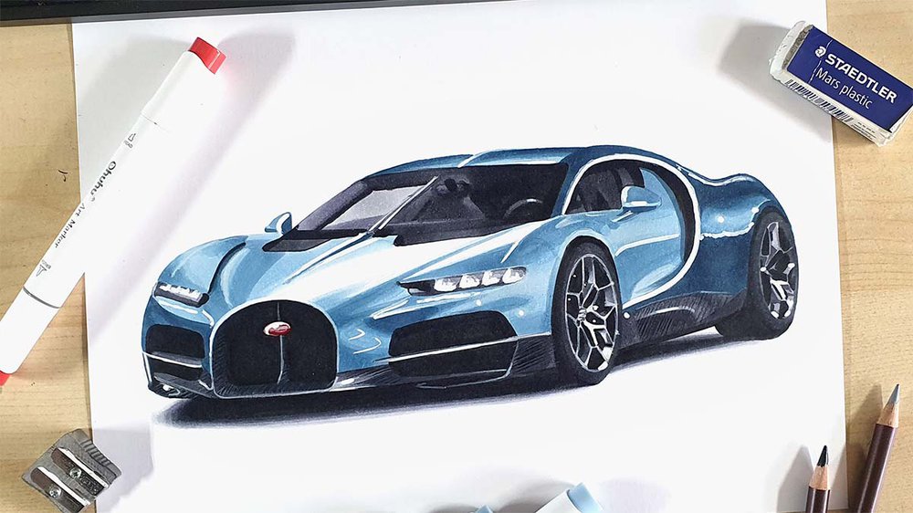 how to draw a bugatti tourbillon