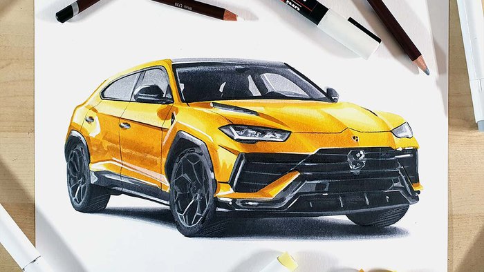 How to Draw a Lamborghini Urus step by step