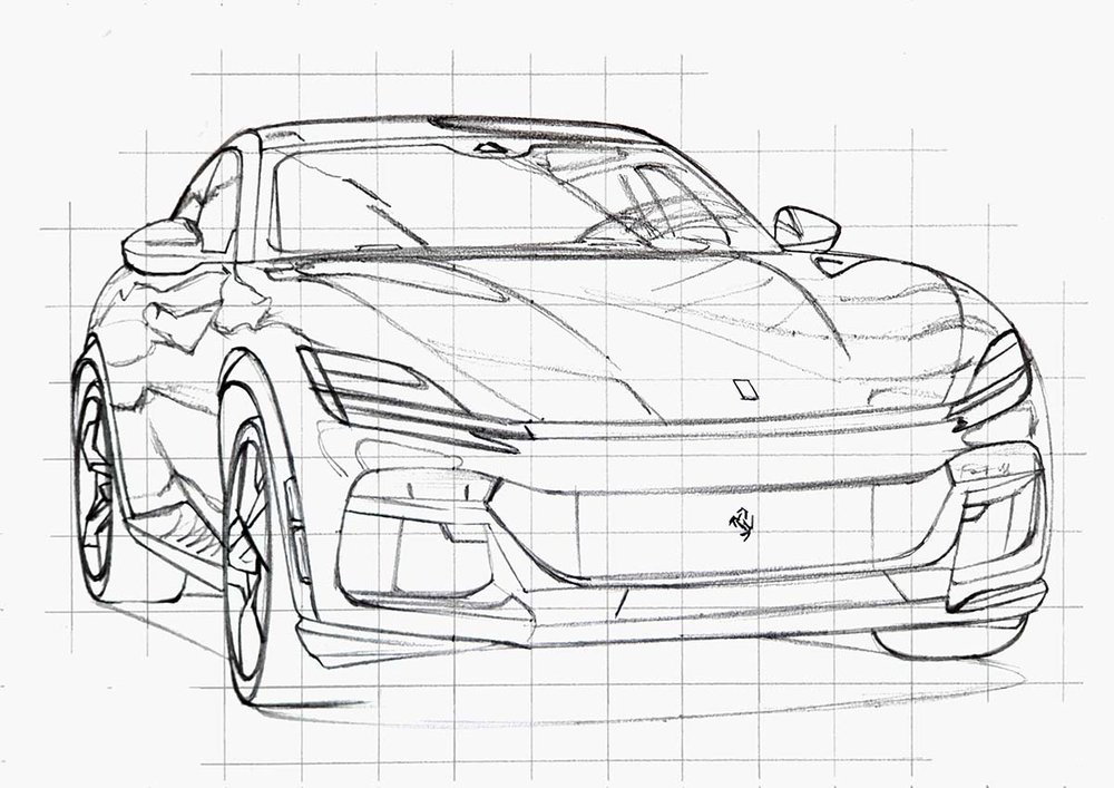 How to sketch a Ferrari Purosangue