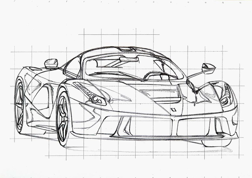 how to sketch a laferrari