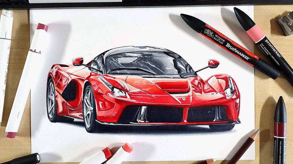 How to Draw a Ferrari LaFerrari