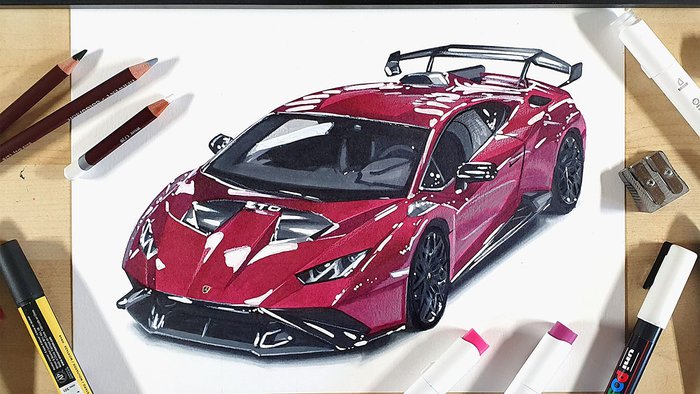 How to Draw a Lamborghini Huracan STO