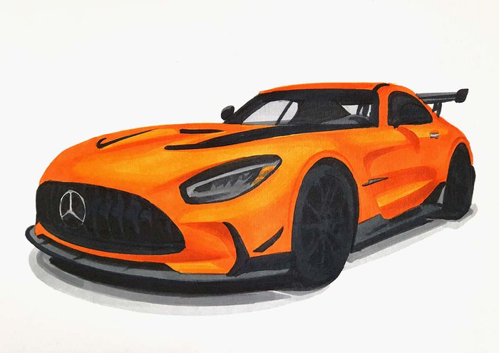 How to Draw a Mercedes AMG GT Black Series - Mercedes Benz AMG GT ...