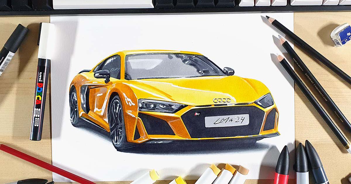 How to Draw an Audi R8 - Simple & Realistic Step-by-Step Guide