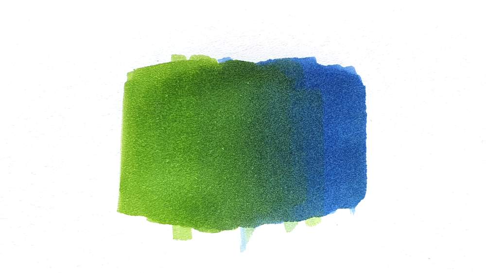 Blending of two different alcohol based markers to show smooth blending