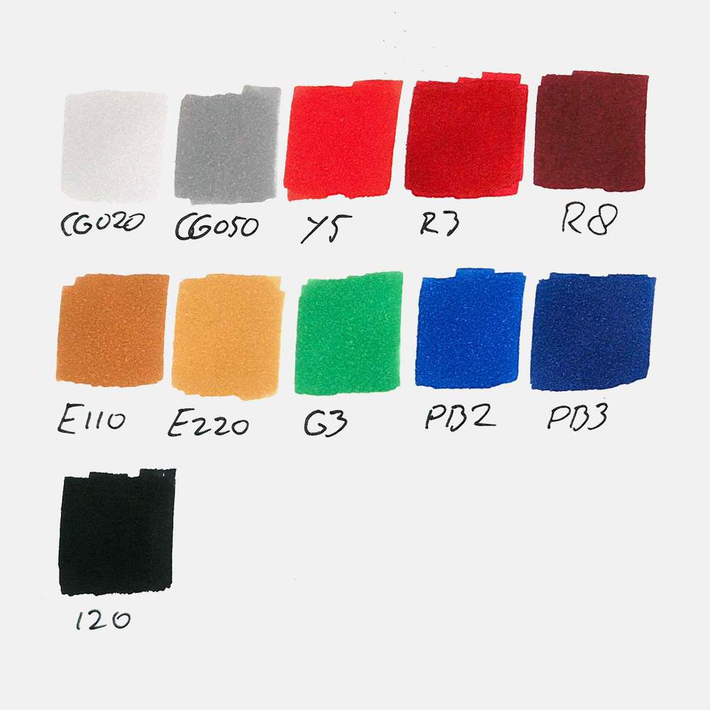 Color swatches of the colors used to color sonic.