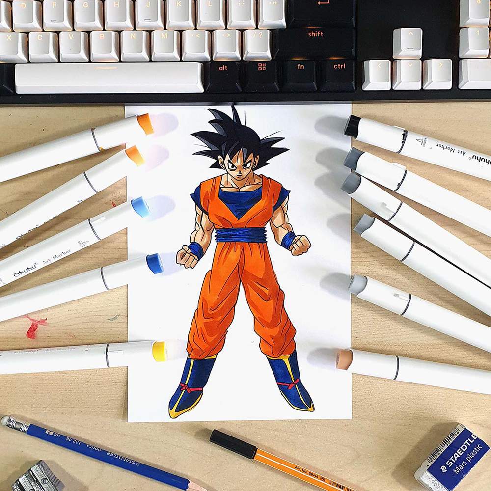 How To Draw Goku Only Pencil