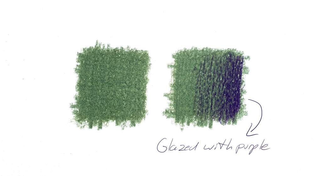 glazin with colored pencils
