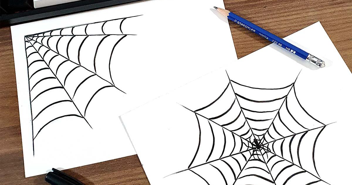 How To Draw A Spider Web Step By Step (With A Spider!)