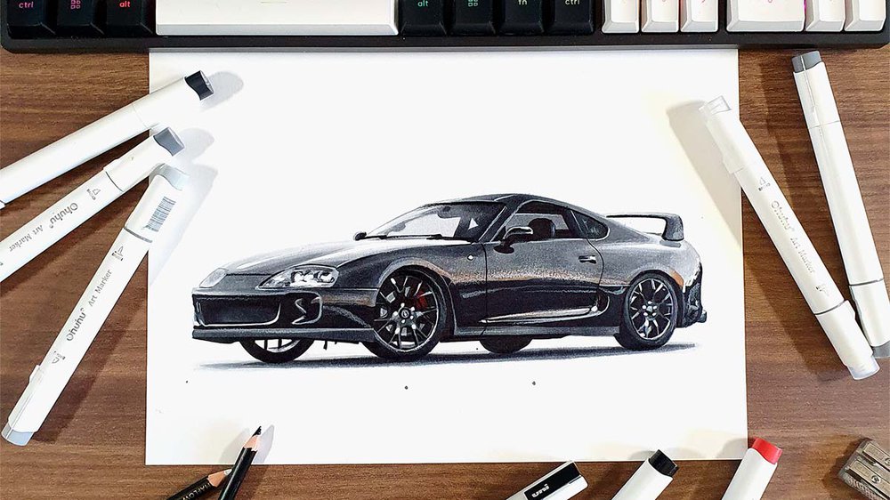Drawing a Supra from side view
