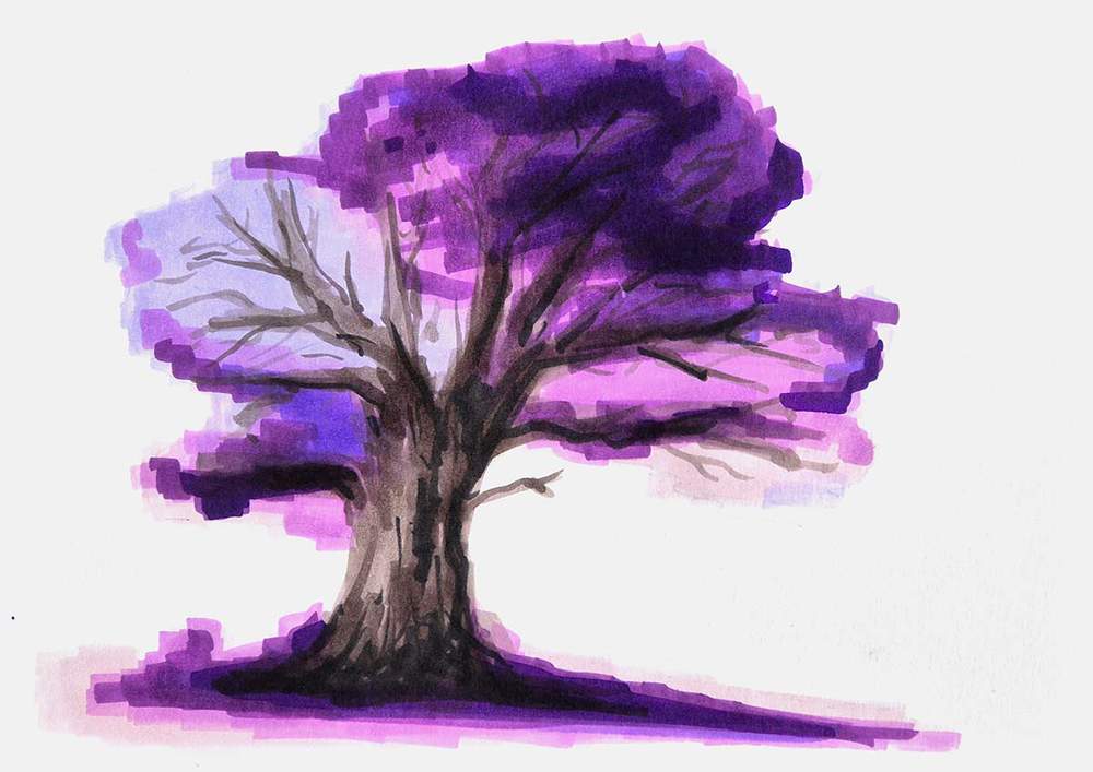 simple tree drawing for beginners