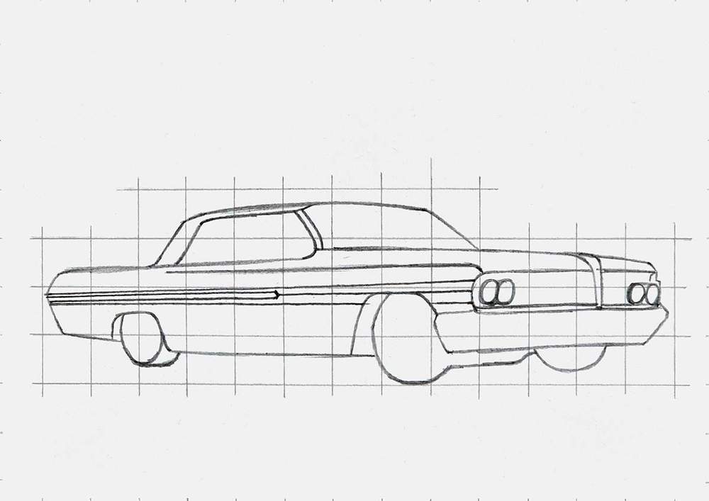 How to Draw a Lowrider in 14 Clear Steps - Realistic & Easy Step by ...