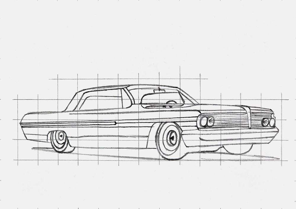 How to Draw a Lowrider in 14 Clear Steps - Realistic & Easy Step by ...