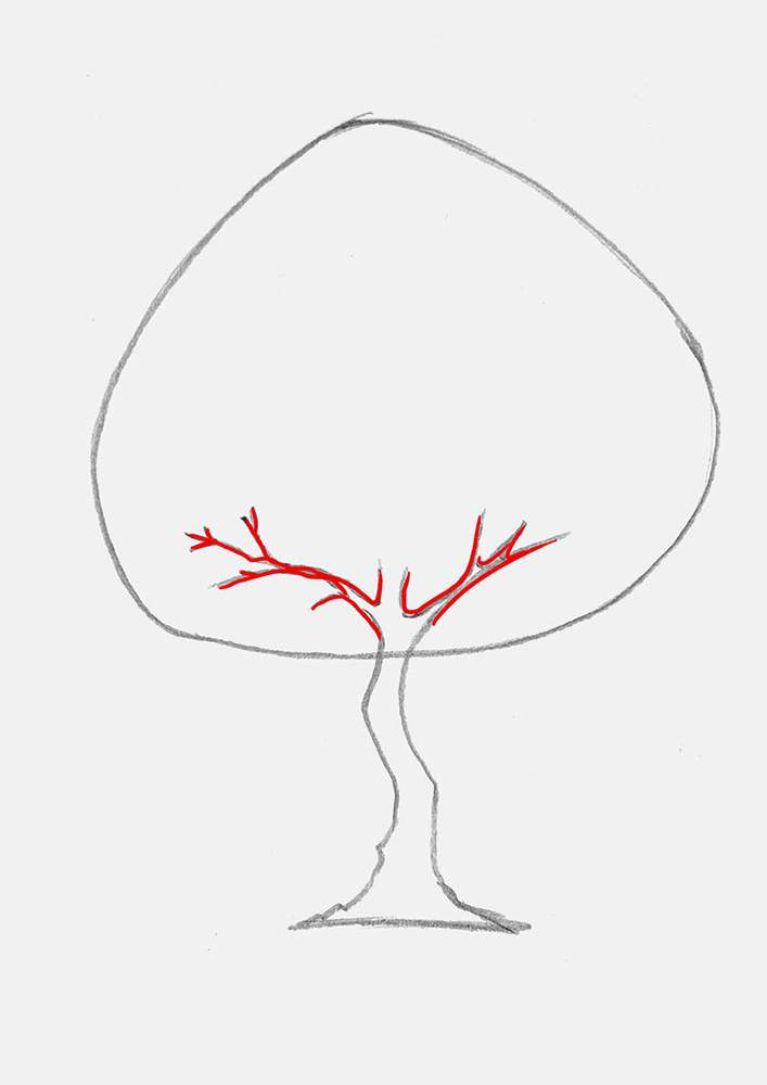 Add tree branches to the top of the tree trunk