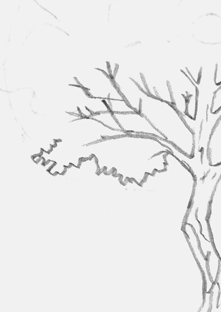 Close up of the zigzag lines I used for the edge off the leaves