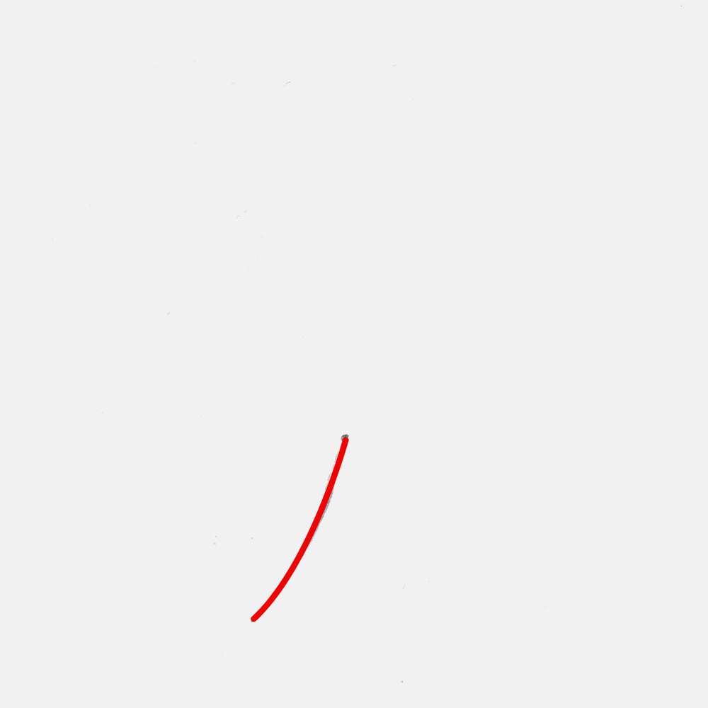 From the base, sketch a curved line down and to the left. This is one side of the stem.