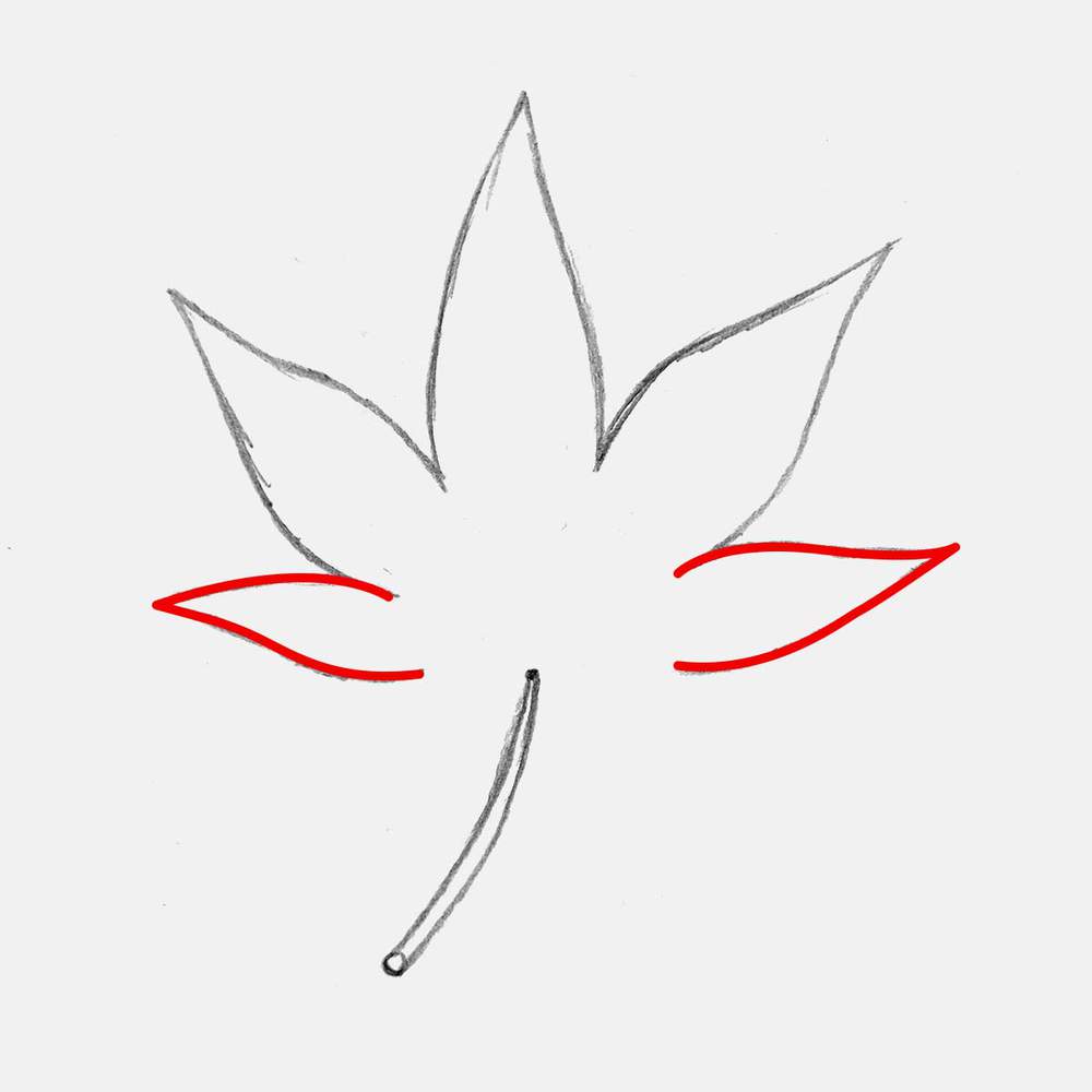Next, add the 4th and 5th lobes of the maple leaf.
