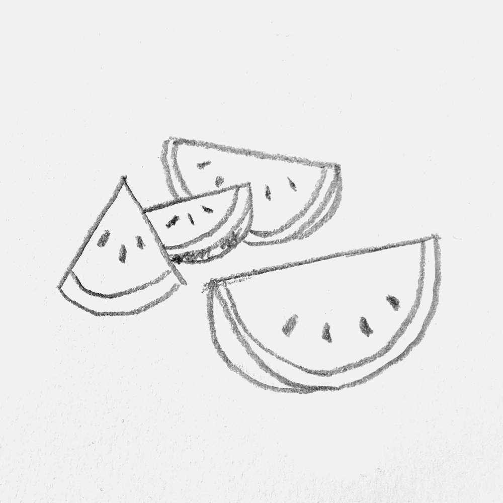 some sketch of some watermelon slices