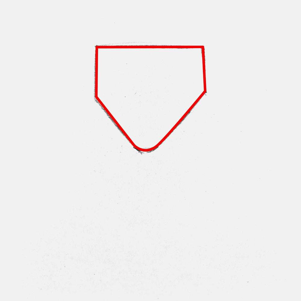 Sketch a diamond shape to help sketch the face
