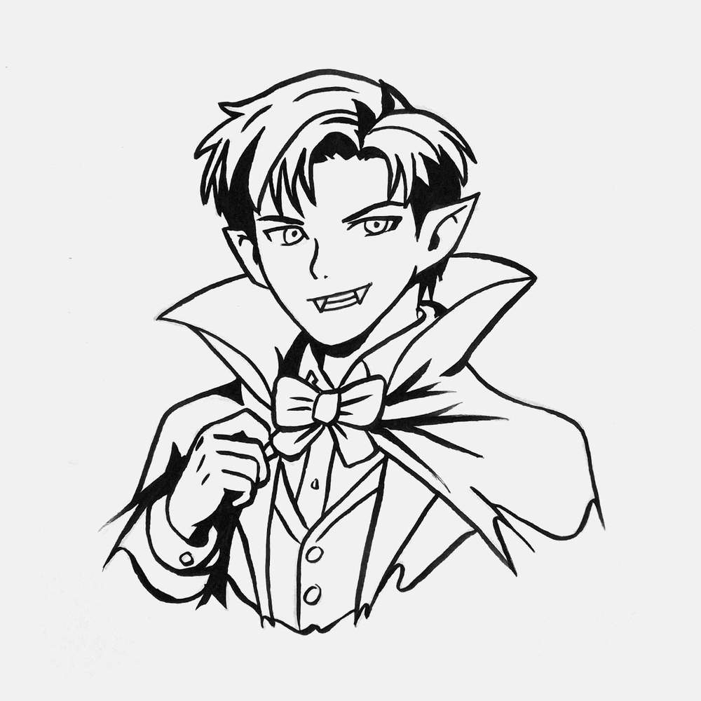 vampire outline drawing
