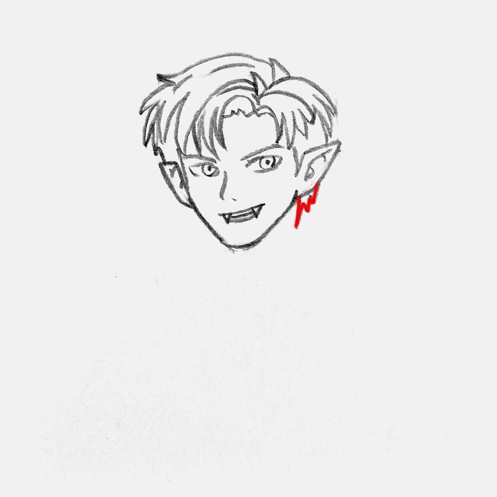 Add a little bit of hair in his neck