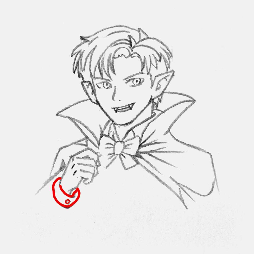 Sketch the end of the sleeve
