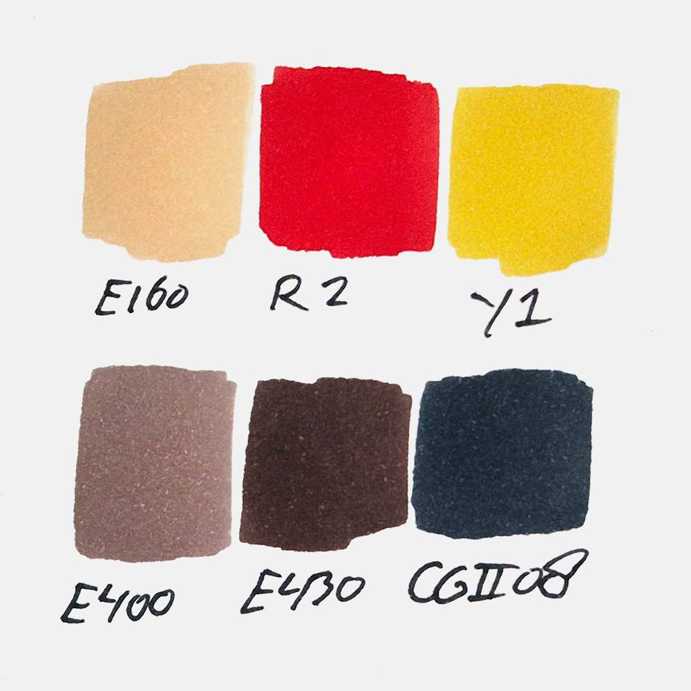 Swatches of the Ohuhu Honolulu markers I used to color the vampire drawing